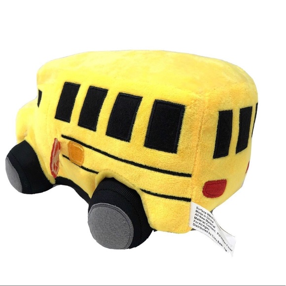 Set of 3 School Bus, Cement Truck & Garbage Truck Soft Plush Toy 10” - Picture 6 of 9